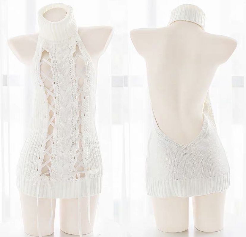 73 束縛リボン編み上げニットワンピ はれあめ