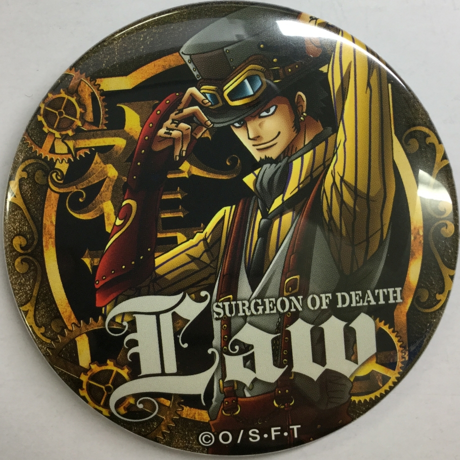 5年保証 桃 ピンク トラファルガー ロー ワンピース 輩缶 Pink バッジ