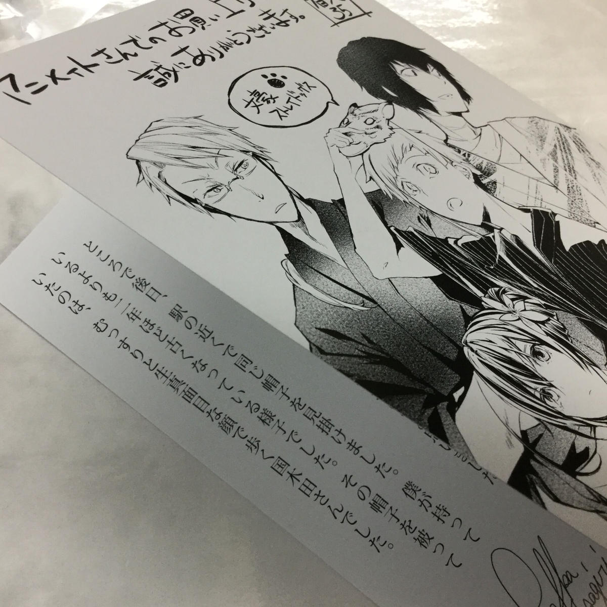 文豪ストレイドッグス アニメイト特典 小冊子 リーフレット