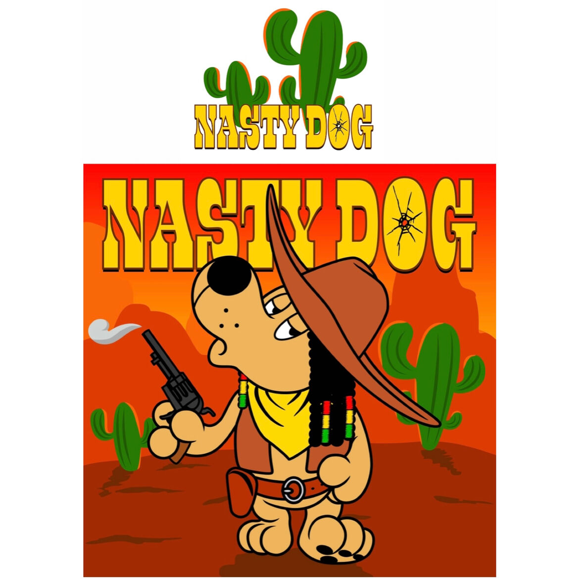 NastyDog/ GunMan Dog Tee (AcidBlue) | NastyDog...