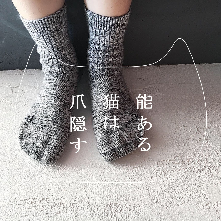 能ある猫は爪隠す靴下 見えない５本指ソックス ロング 5honsocks Necore