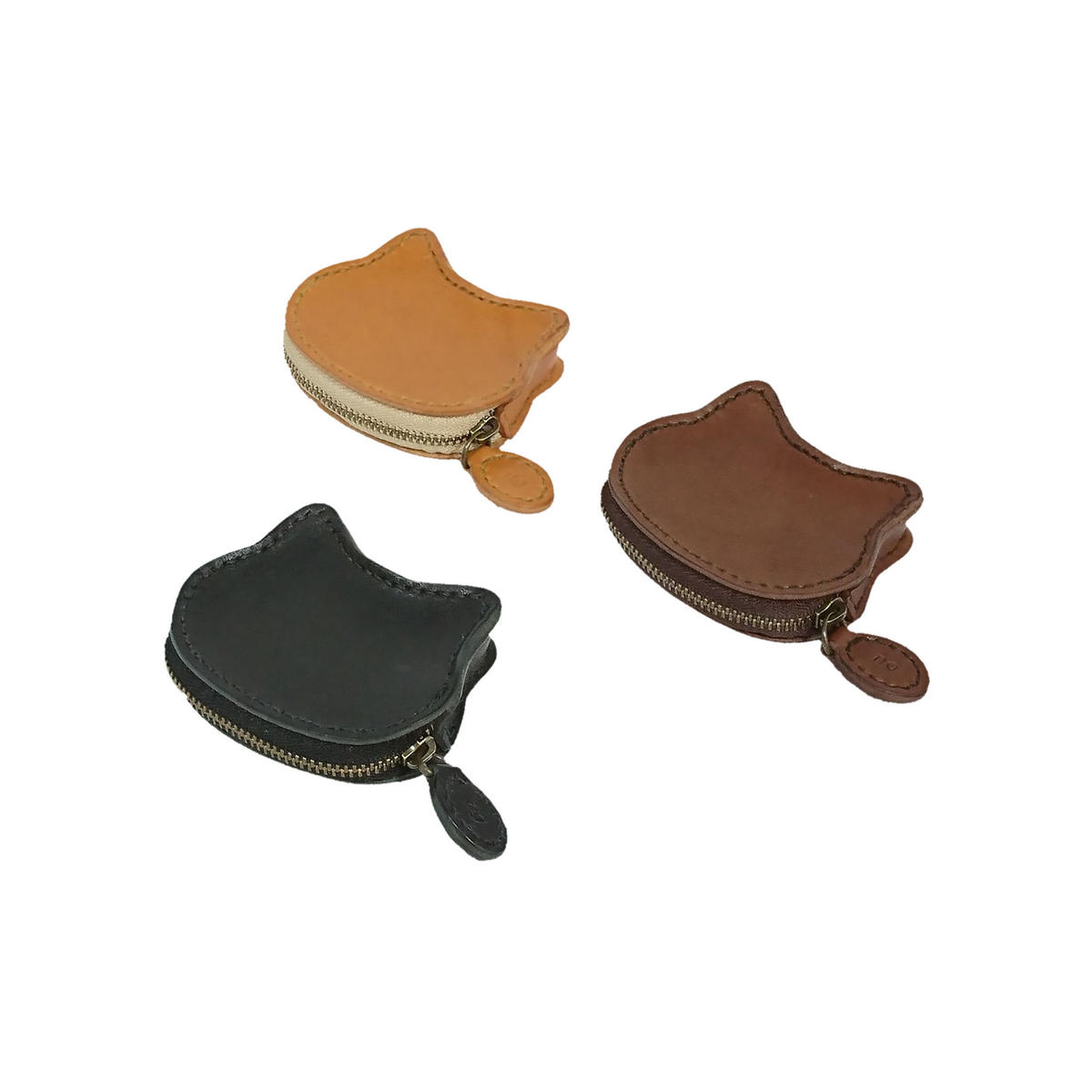 ネコのコインケース 全3色 革小物 Ng