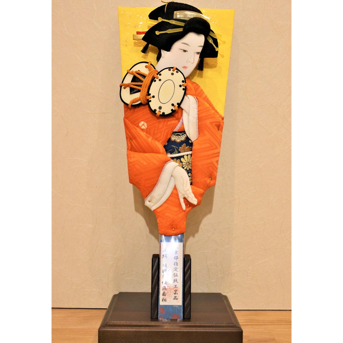 羽子板 むさしや豊山作 13号 本絹 つづみ（立て台付き