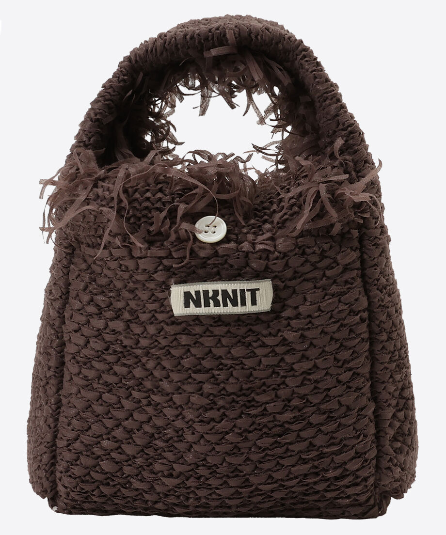 fringe knit hand bag NKNIT