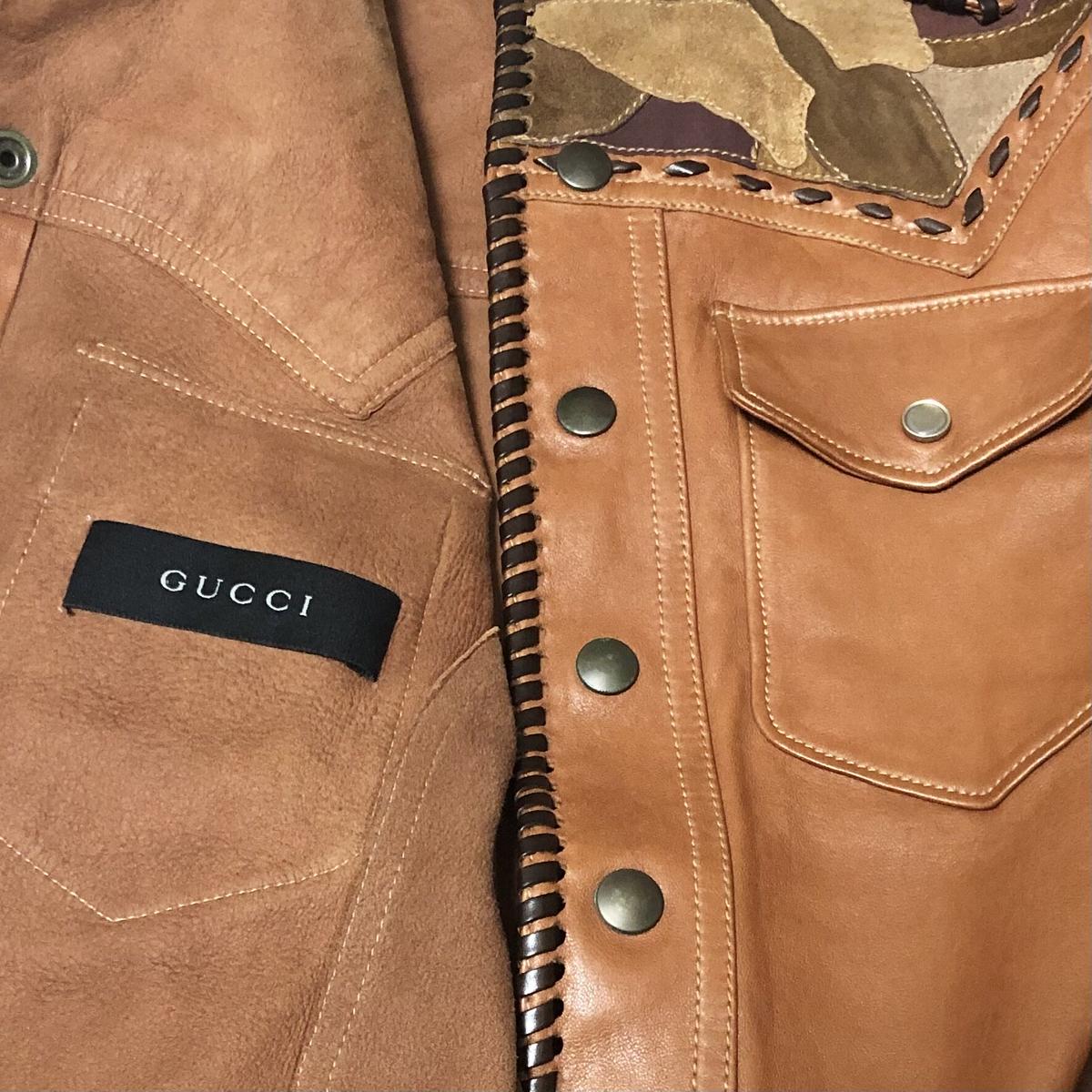 2004ss GUCCI by Tom Ford craft leather jacket |... 2004ss GUCCI by Tom Ford craft leather jacket |...