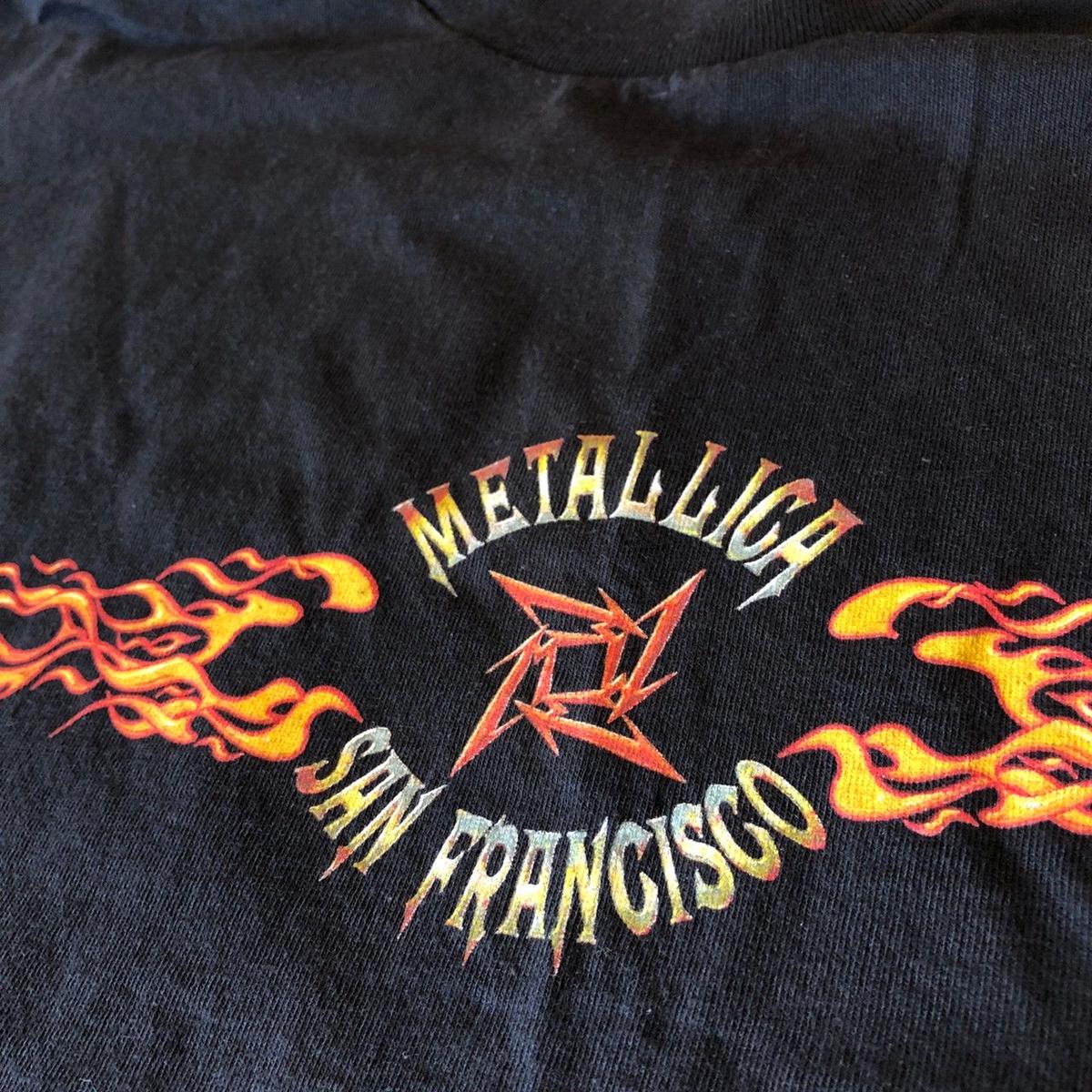 00 S Metallica L S Tee 手裏剣ロゴ ファイヤーパターン Clot
