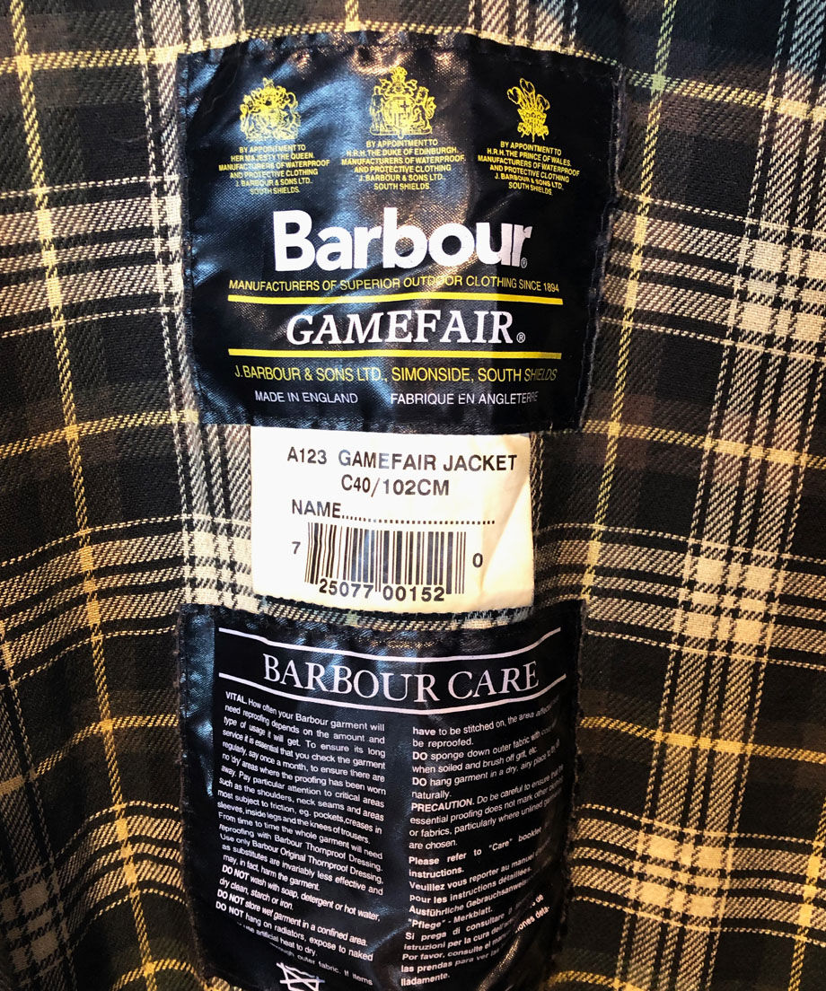 90's BARBOUR GAMEFAIR USED / SAGE 】90年代 バブアー 90's BARBOUR GAMEFAIR USED / SAGE 】90年代 バブアー