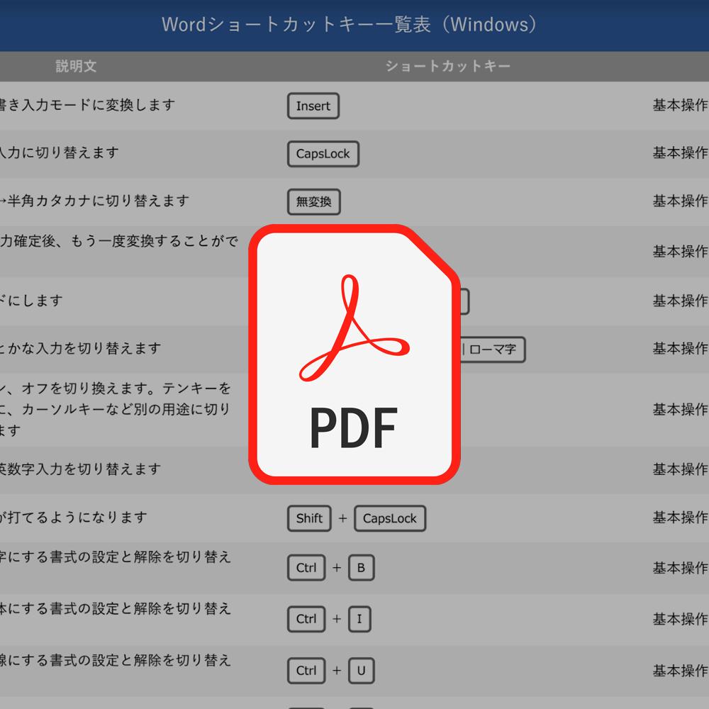 Wordショートカットキー一覧表 Windows版 Office Hack