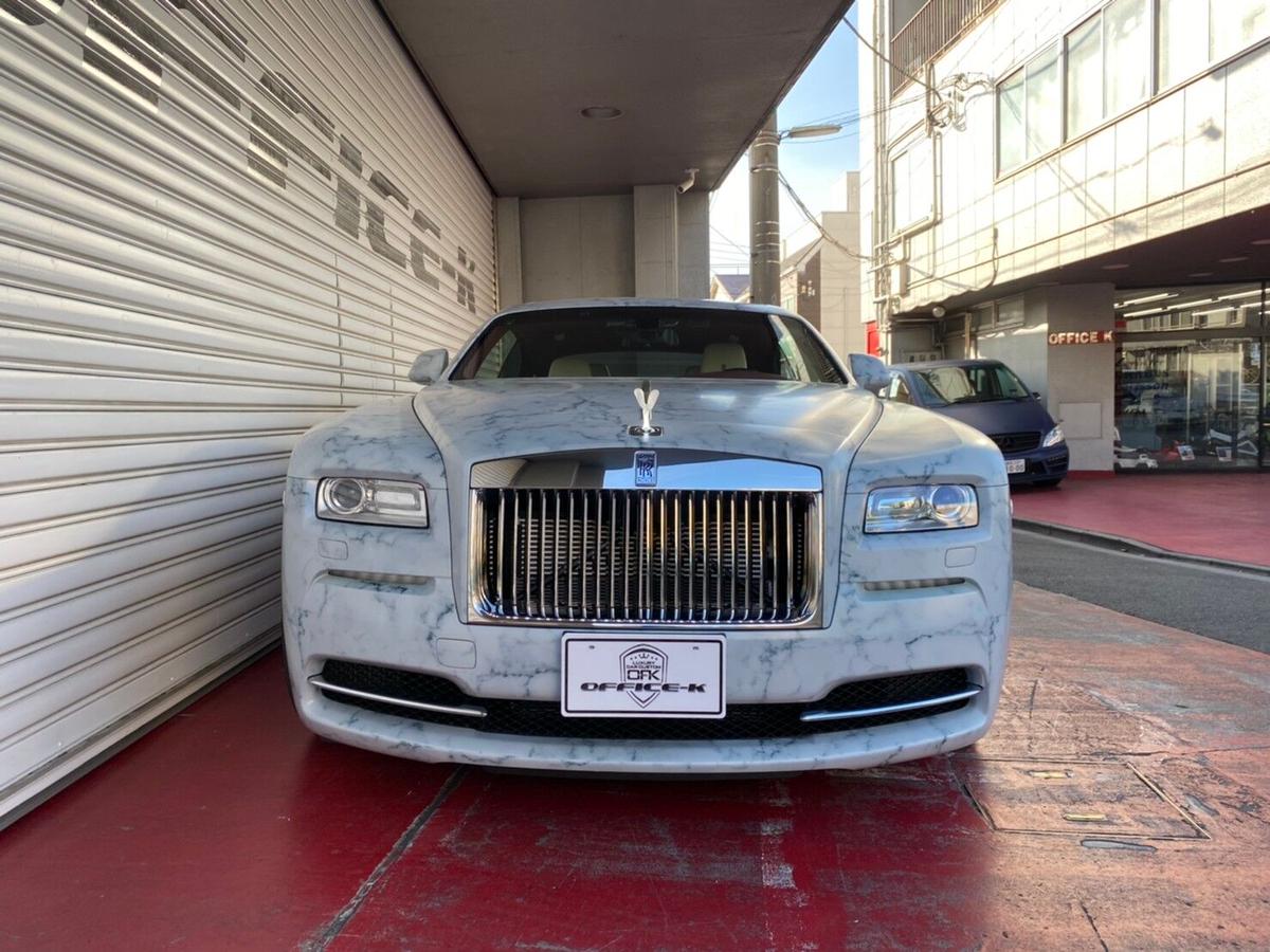 ロールスロイス レイス フルラッピング施工 マットエメラルドマーブル グリーン系大理石調