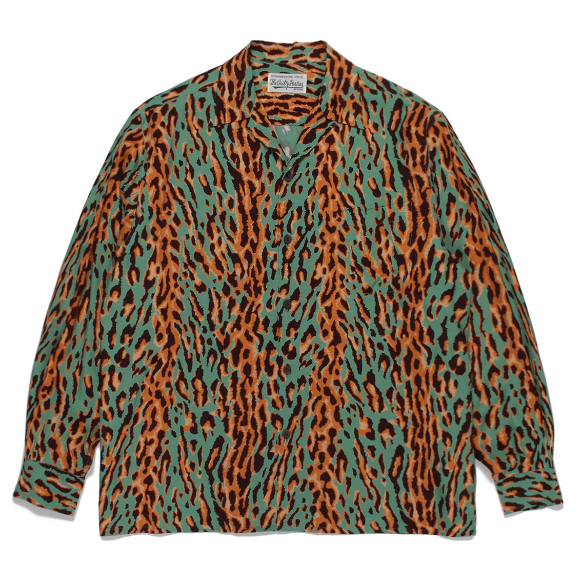 WACKO MARIA / LEOPARD OPEN COLLAR SHIRT (gree...