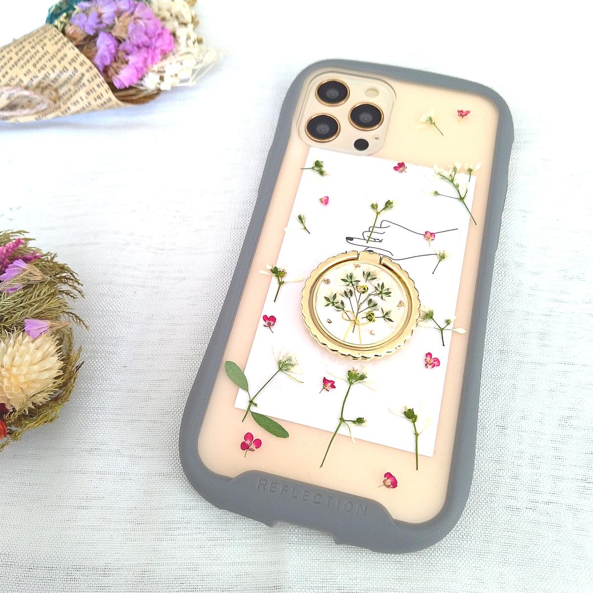 アリッサム 押し花 ドライフラワー スマホリングハンドメイド iPhoneケース 楽天市場】iPhone11 ケース 押し花 ハンドメイド ドライフラワー