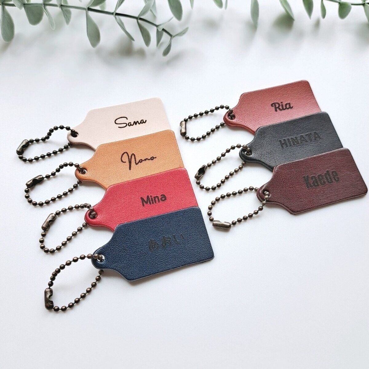 レザー キーホルダー ☆刻印可☆ヌメ革 本革 ネームタグ 席札 レザー