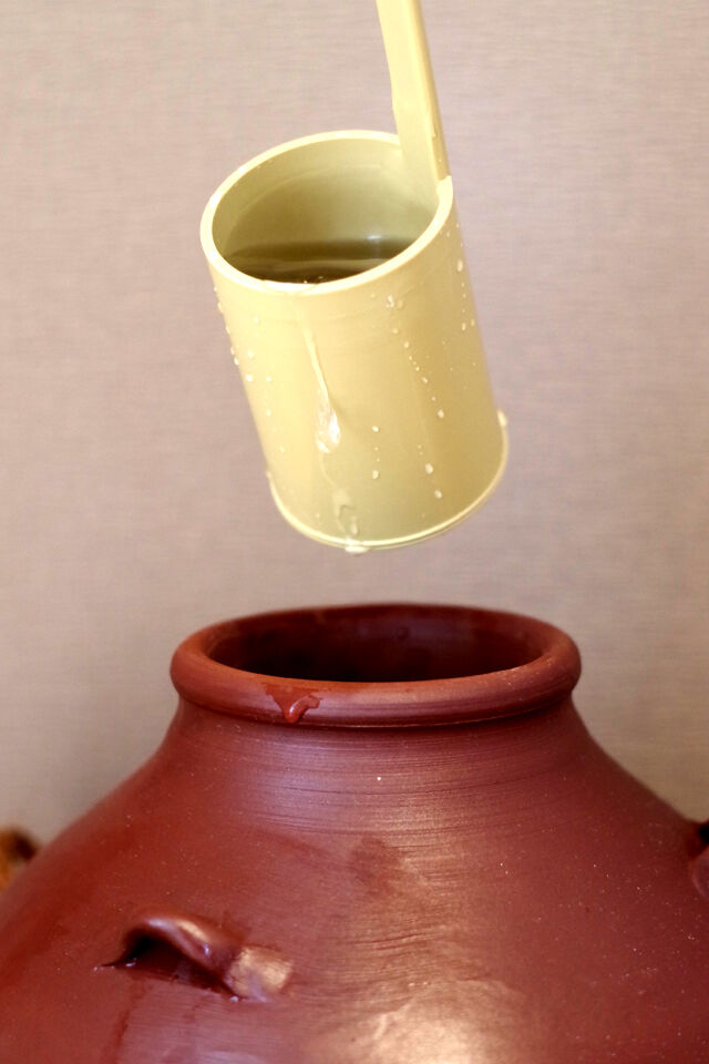 泡盛 古酒壺 古酒瓶 古酒甕 1斗甕 (10升相当) 大型品 新品シリコン蓋 付き