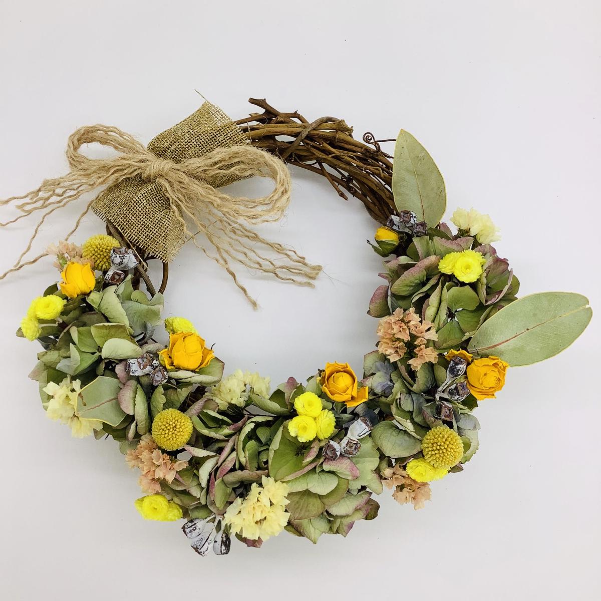手作りキット ドライフラワーリース ｙｅｌｌｏｗ In Bloom