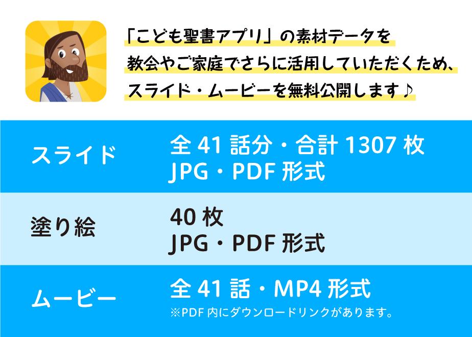 こども聖書アプリ 無料素材セット Onehope Japan