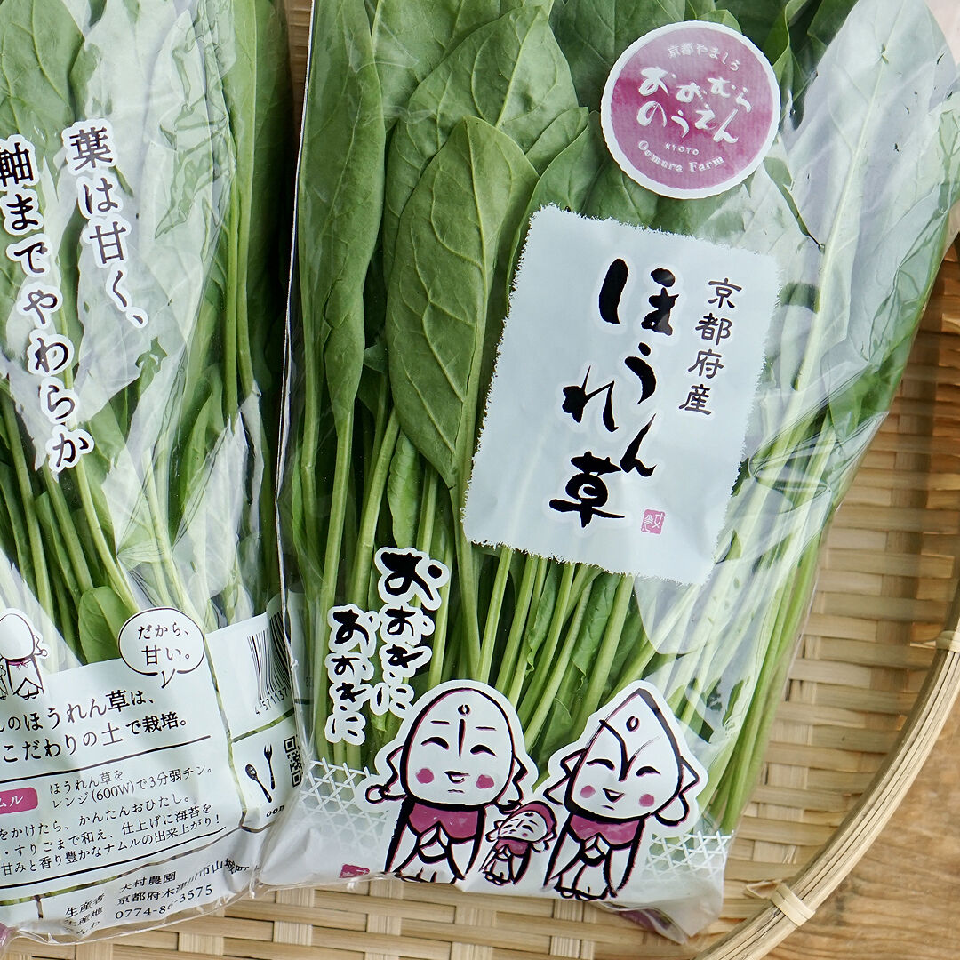 京都府産 朝どりほうれん草 10袋 大村農園 朝どり野菜