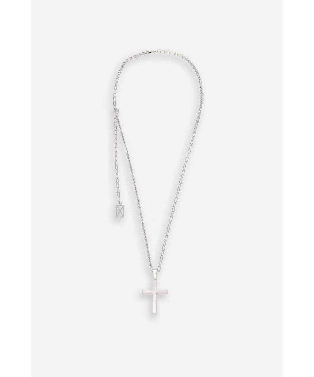 MLVINCE / ingot cross chain necklace silver