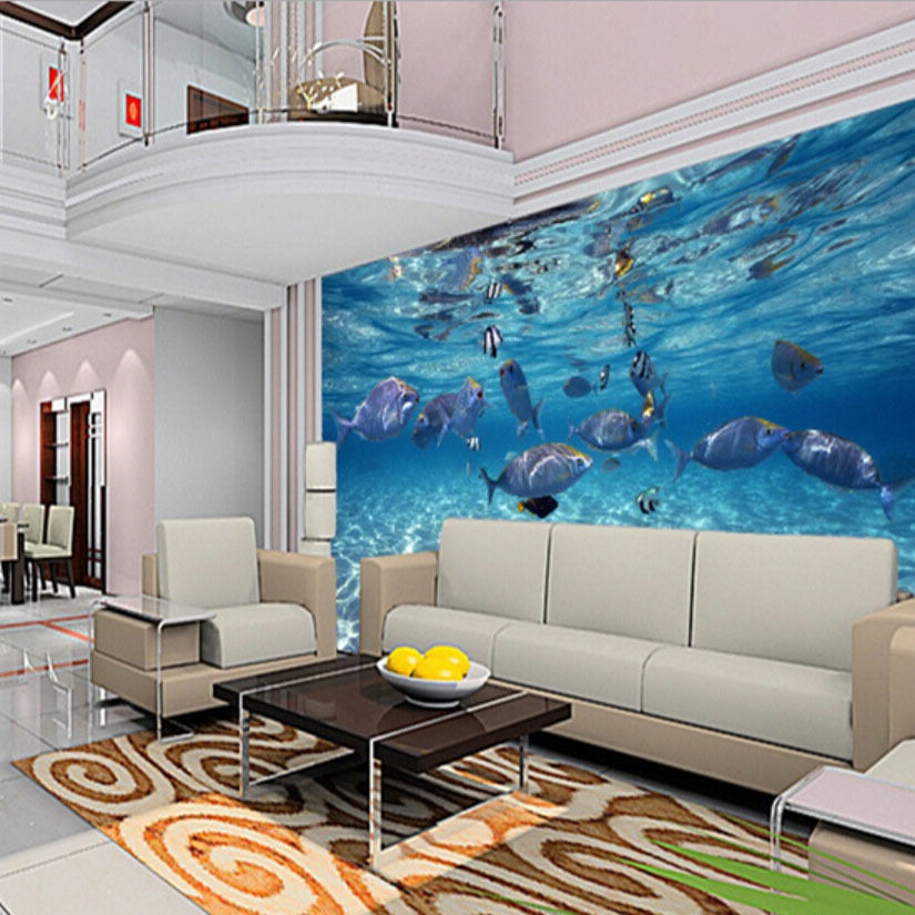 カスタム壁紙 3d 立体水中 世界の海洋魚 リビング 子供部屋 テレビ 背景 壁画 壁紙 54