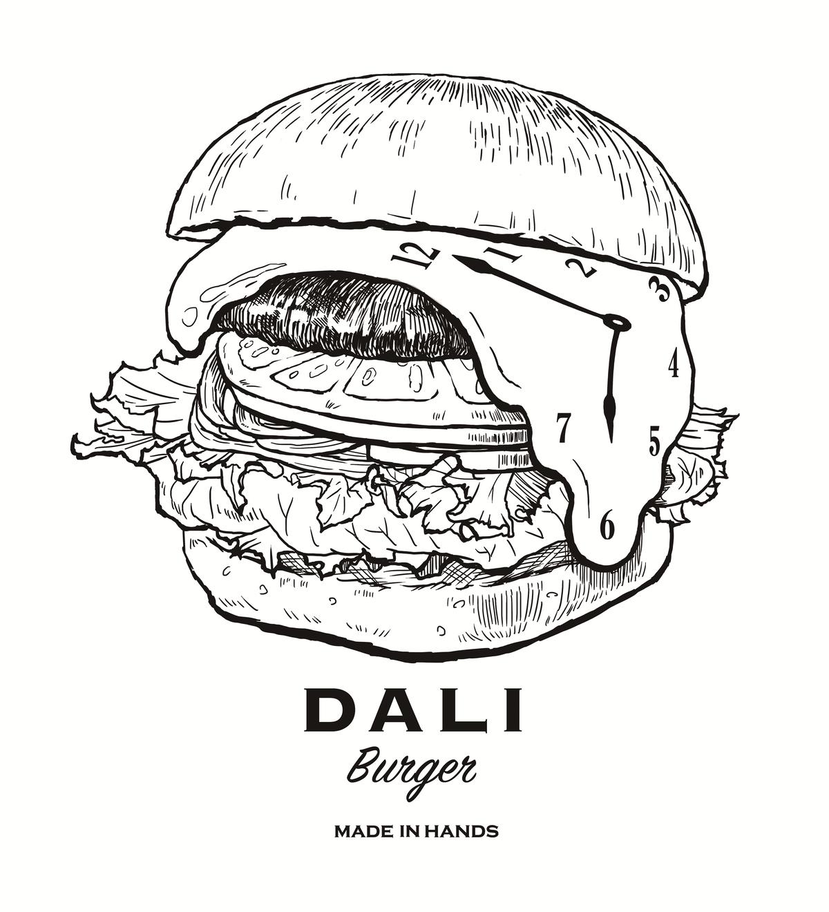 白 Dali Burger Tシャツ Art Burger Co By Made