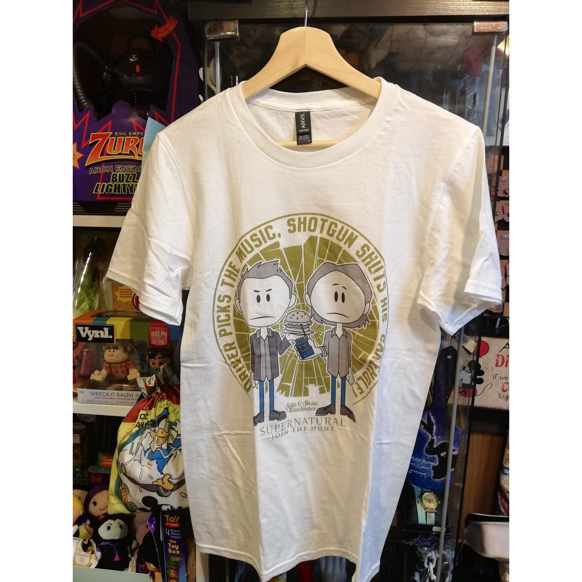 Usa直輸入 スーパーナチュラル ウィンチェスター兄弟 イラスト Tシャツ ハンバーガー E