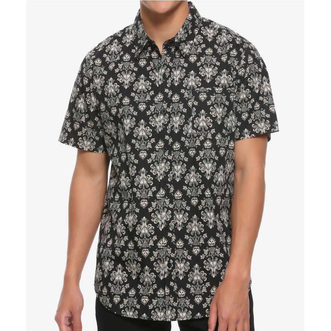 Usa直輸入 Disney ホーンテッドマンション 壁紙柄 半袖シャツ ｓサイズ シャツ デ