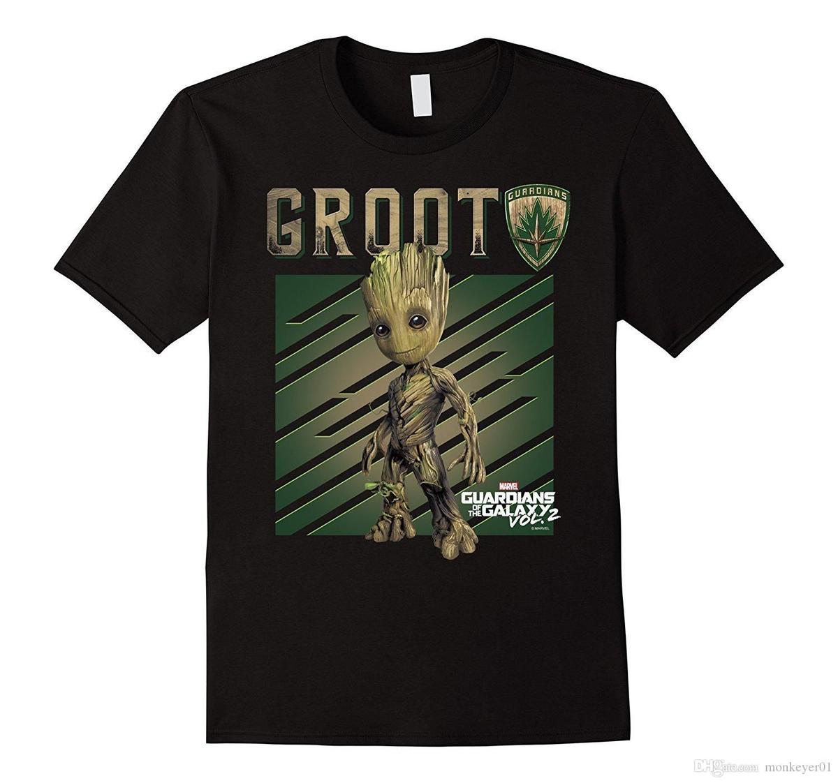 Usa直輸入 Marvel ガーディアンズオブギャラクシー グルート 全身 黒地 Sサイズ Tシャツ マーベル ガーディアンズ Groot ベイビーグルート 3960