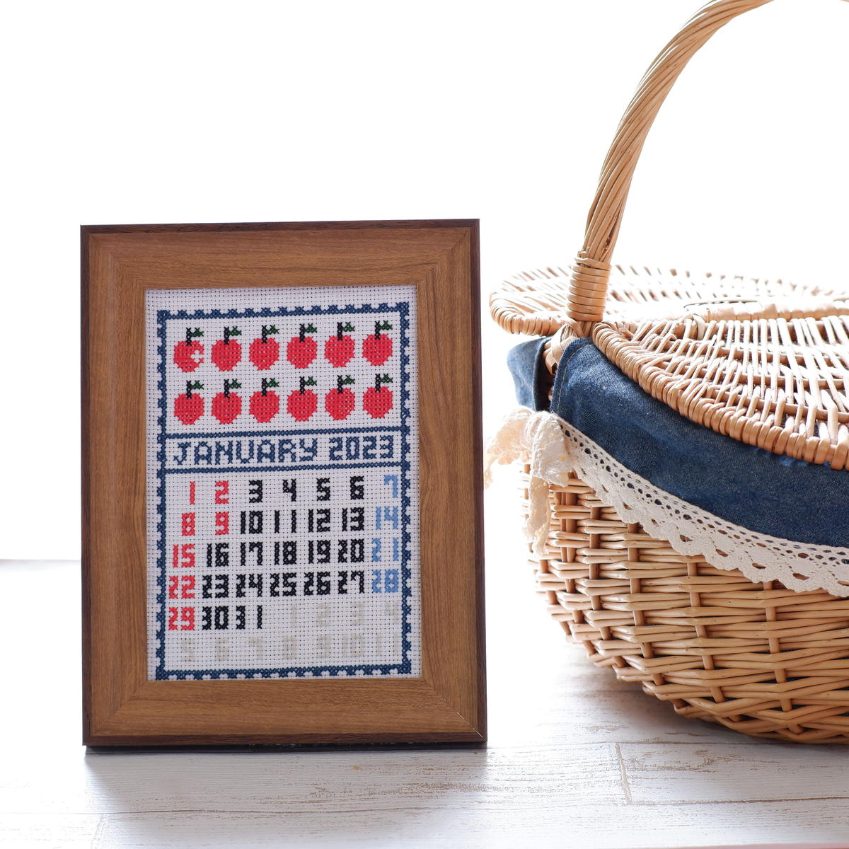 2023ファブリックカレンダー(手刺繍)