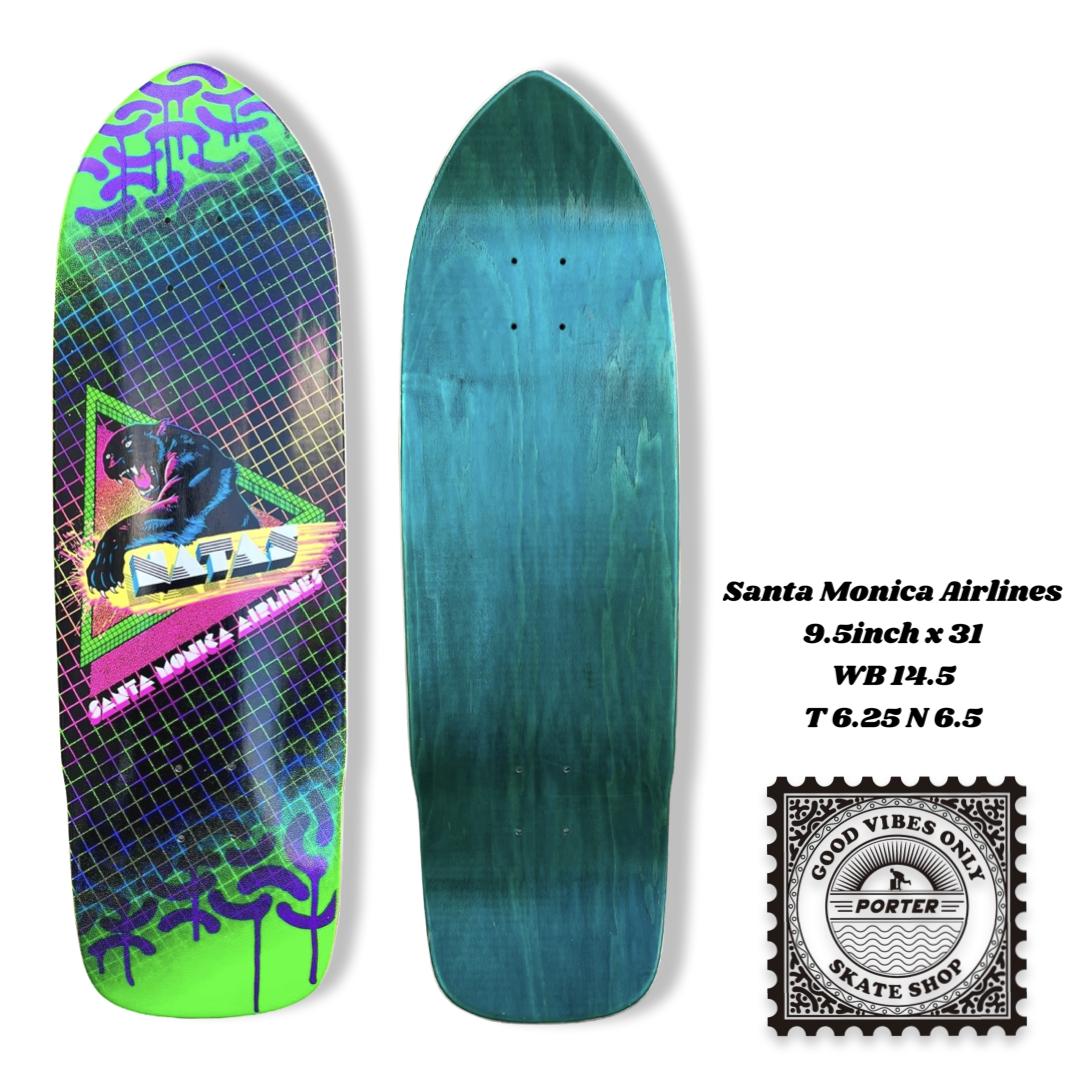 Santamonica Airlines NATAS KAUPAS - NEON CLASSIC DECK W/ SCREENED GRIPTAPE 9.5inch x 31