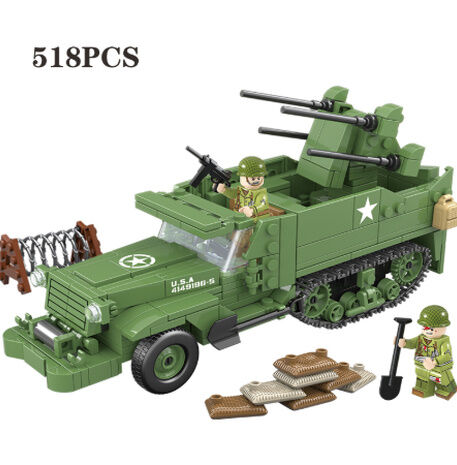 レゴ互換】 WW2アメリカ軍M16多連装銃搭載車+兵士3 www.showme.org