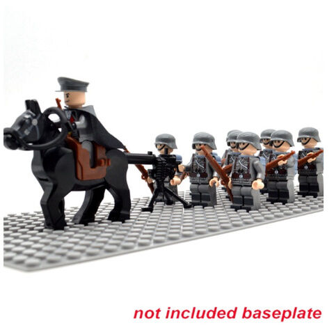 レゴ ドイツ軍兵士 ミニフィグ10体 馬 機関銃 ライフル バックパック 特殊部隊 レゴ互換品