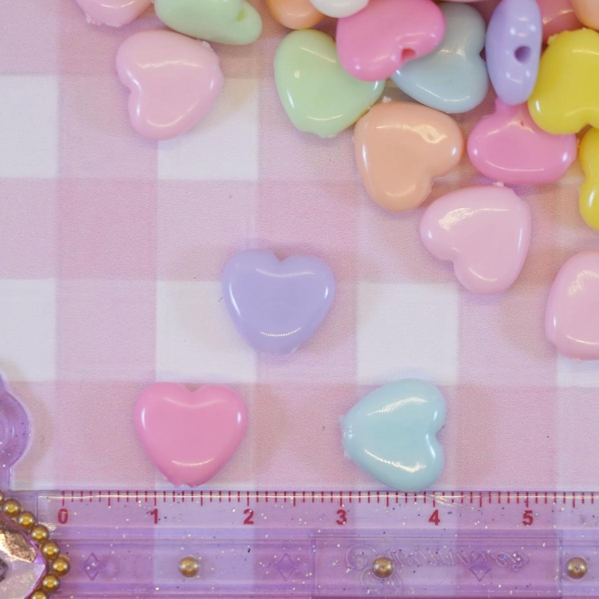 ハートビーズ 12mm 50個 ハンドメイド パーツ 素材 キッズアクセサリー かわいい ゆめ