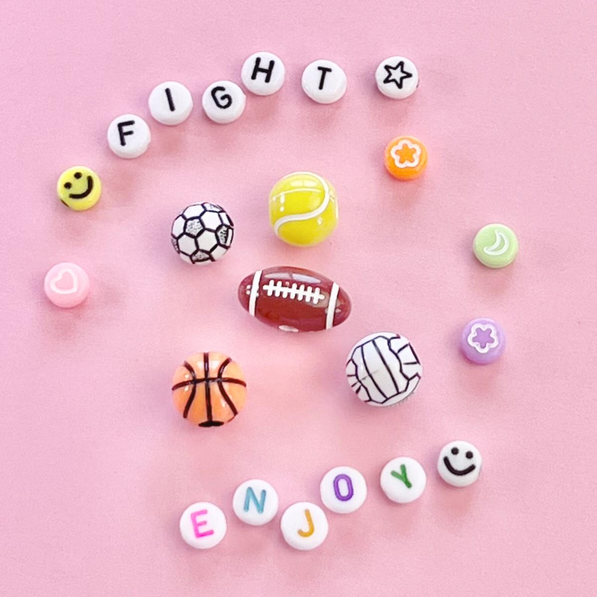 スポーツ応援 ビーズセット ハンドメイド パーツ 素材 キッズアクセサリー かわいい ゆめか