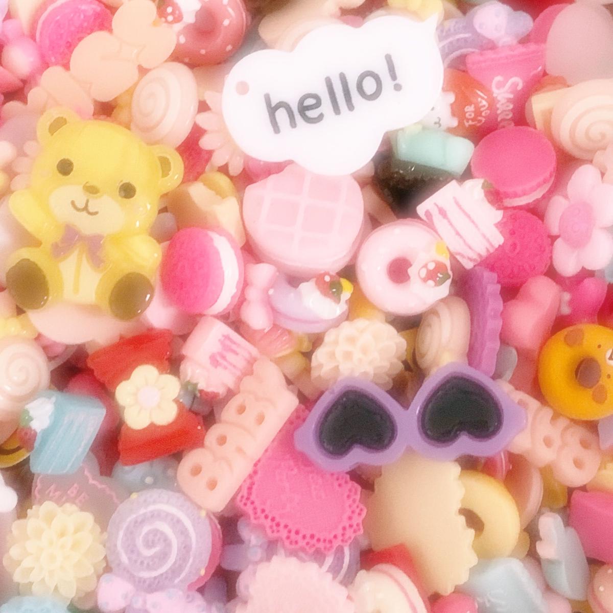 お得 デコパーツ ミックス 30個 ハンドメイド パーツ 素材 キッズアクセサリー かわいい