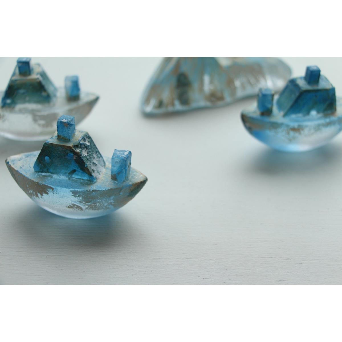 安達知江 ガラス オブジェ 船 【公式通販】