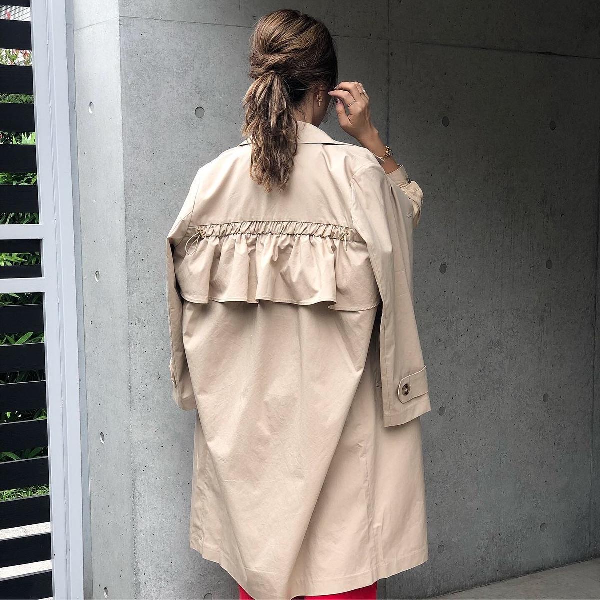 Original バックフリルトレンチコート Make Ai