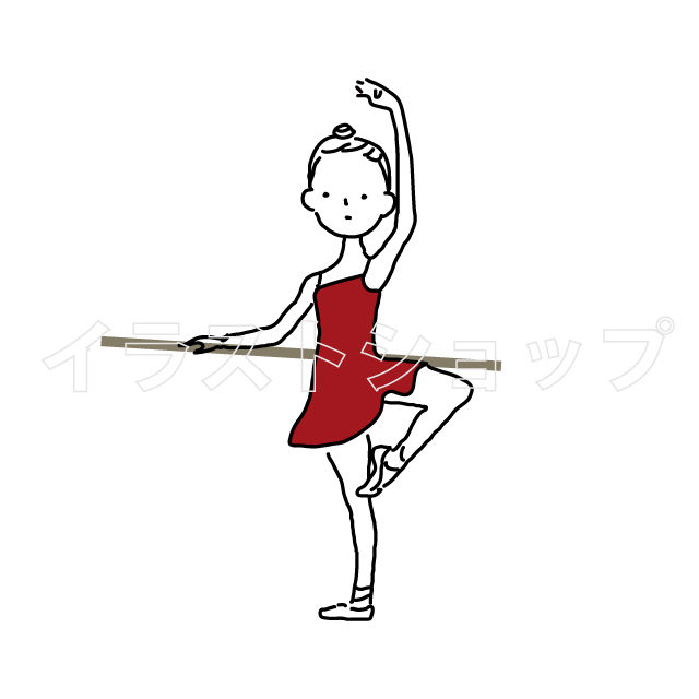 バレエ女子 バーレッスン イラスト イラストショップ