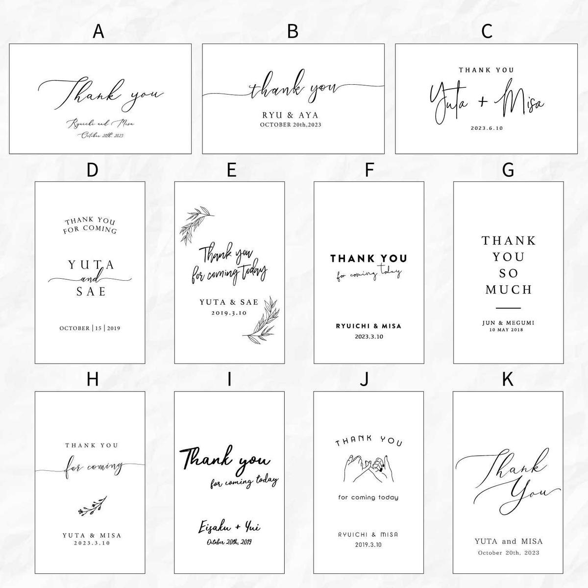 Acryl クリア Thank You カード 100部 Rdesign