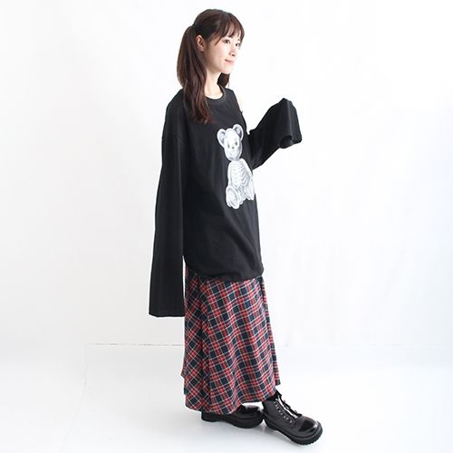 DrugHoney】【ユニセックス】2WAYチェック柄ロングスカート×サルエル