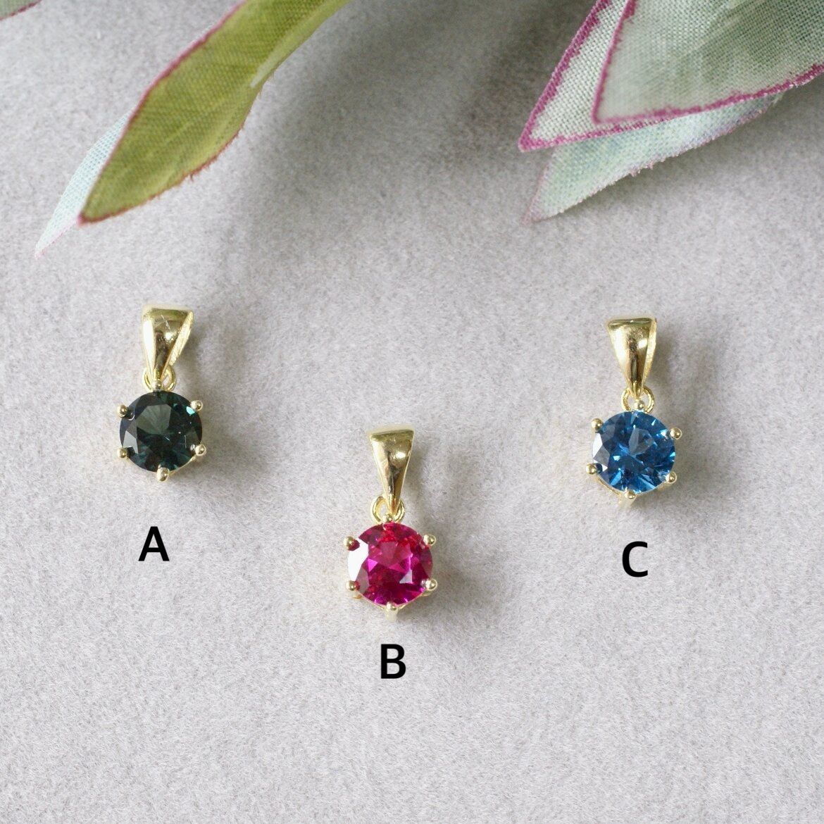 Handmade 合成グリーンスピネル 合成ルビー 合成ブルースピネル ペンダントトップ 1