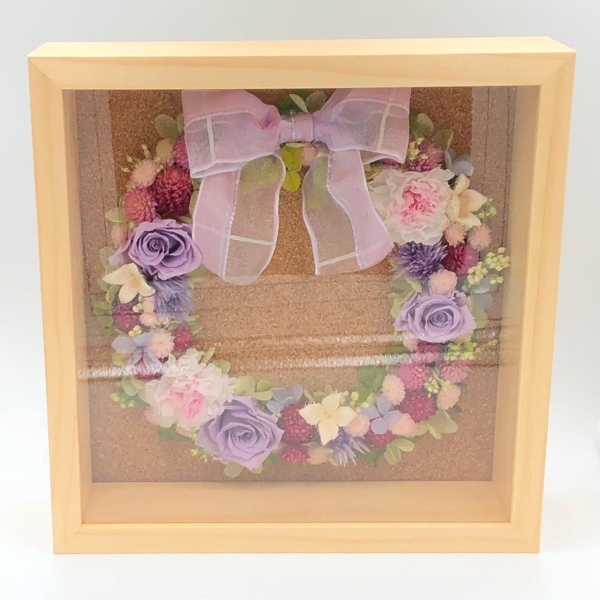 ブリザードフラワー ドライフラワー パープルのリース Anansetontan