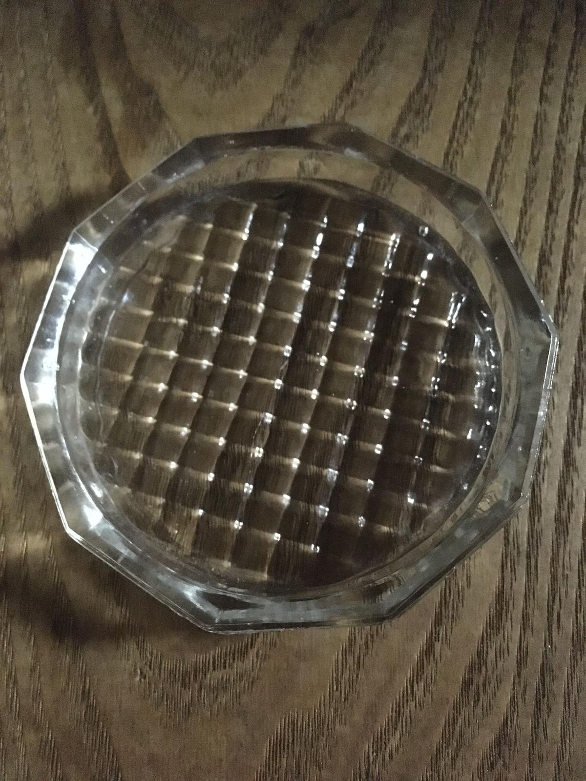 プレスガラスコースター クリアガラス 昭和３０年代 れいゆぅる Rayures