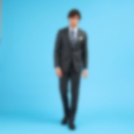 タケオキクチ2B艶グレーストライプスーツ(2) 定価66,000円 黒タグ