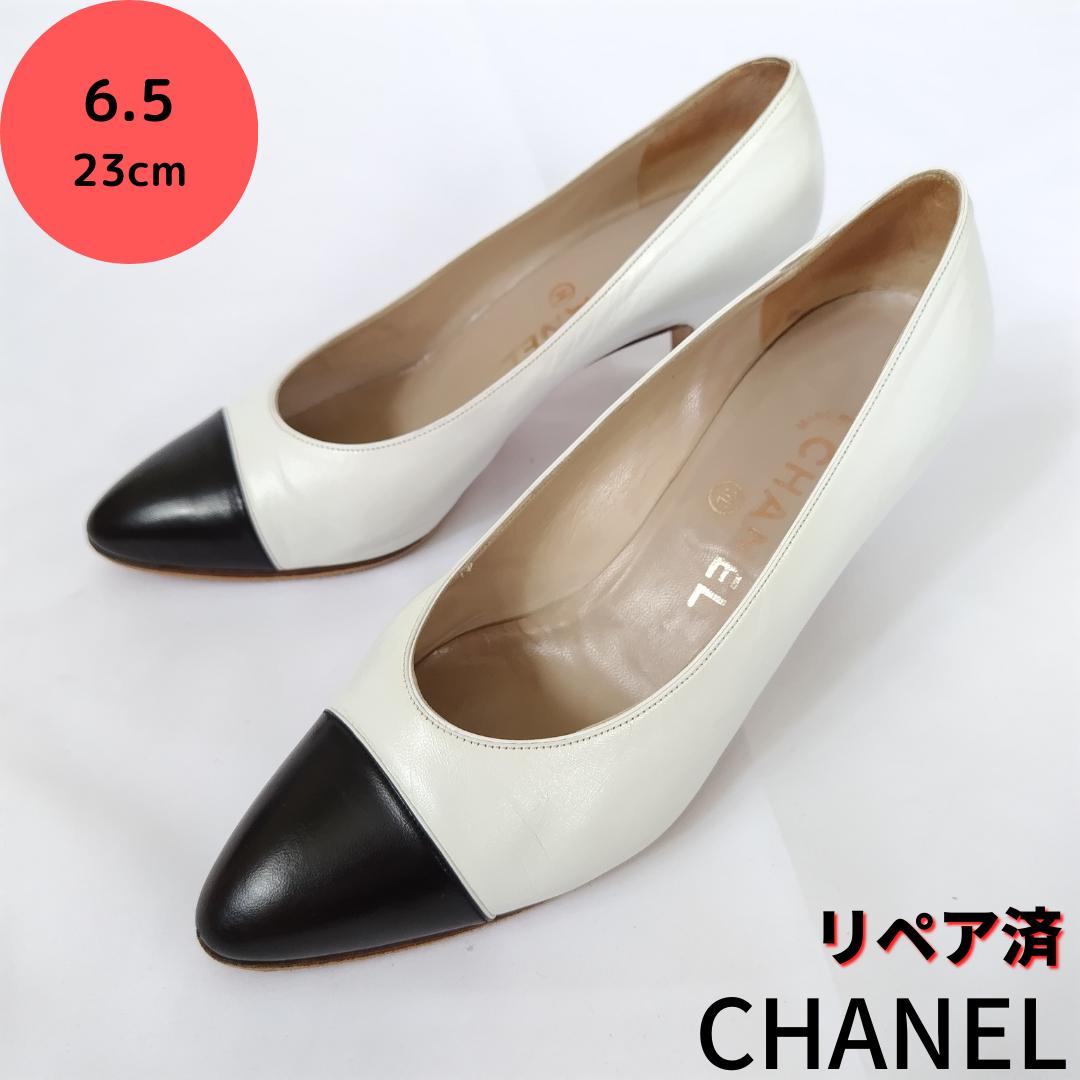 CHANEL【シャネル】モノトーン 定番パンプス 23㎝ | re2rinrin's STORE