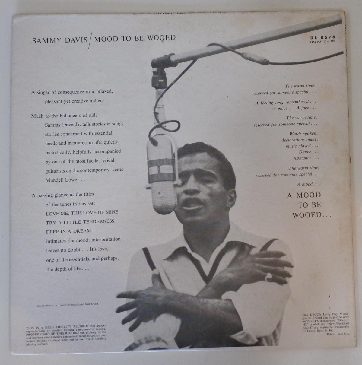 Sammy Davis Jr Mood To Be Wooed Decca Rec Sammy Davis Jr Mood To Be Wooed Decca Rec