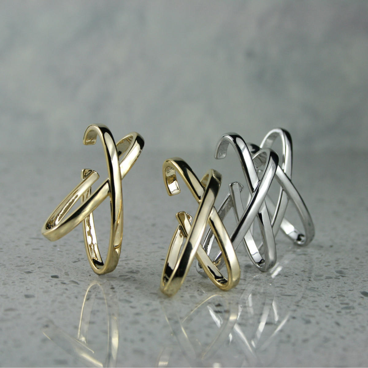 FADE, CUFF 'CROSSING' (PAIR（SILVER）