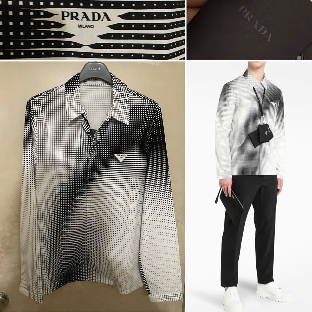 価格は安く プラダ PRADA イタリア製 カットソー 総柄 Tシャツ 半袖