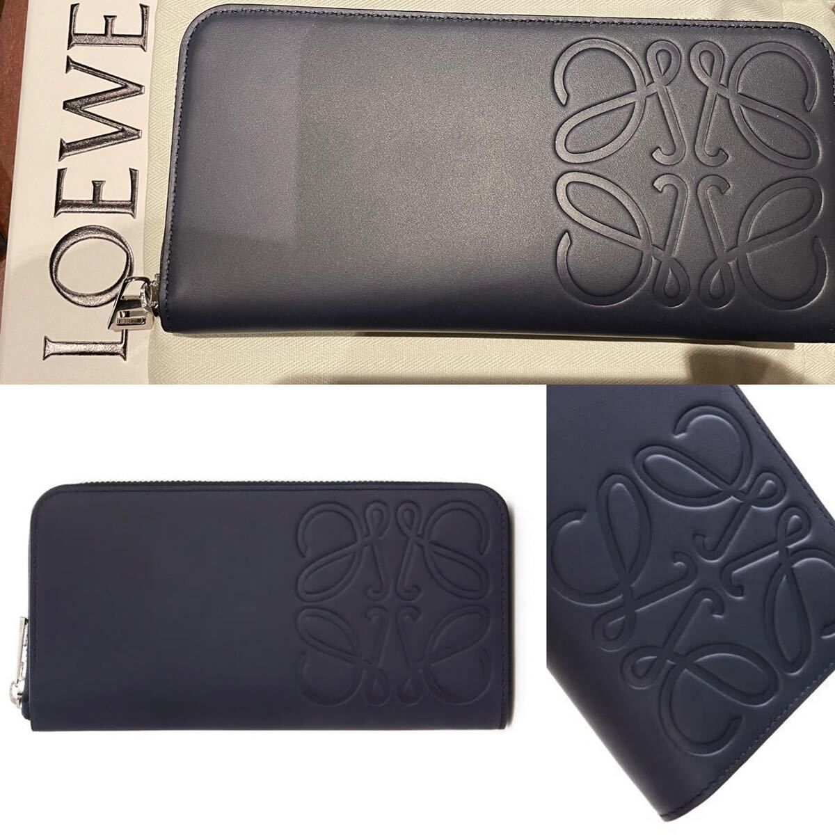 新品☆Loewe ロエベ アナグラム エンボス加工 アラウンドジップ 新品☆Loewe ロエベ アナグラム エンボス加工 アラウンドジップ