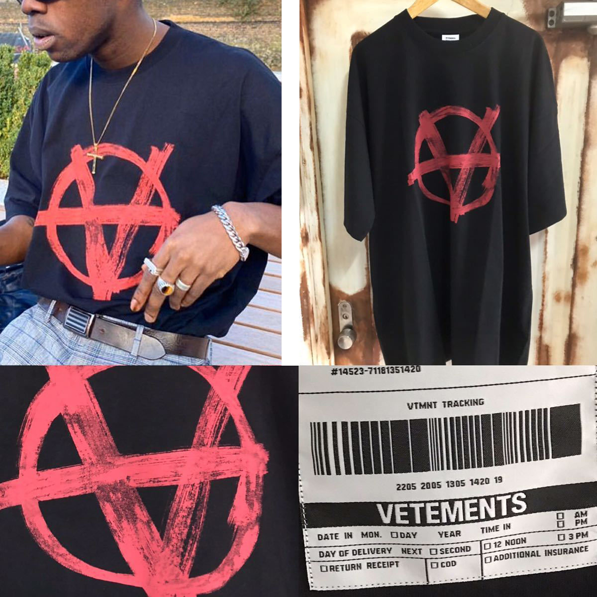 新品 ss Vetements アナーキー プリント Tシャツ オーバーサイズ Soh 新品 ss Vetements アナーキー プリント Tシャツ オーバーサイズ Soh