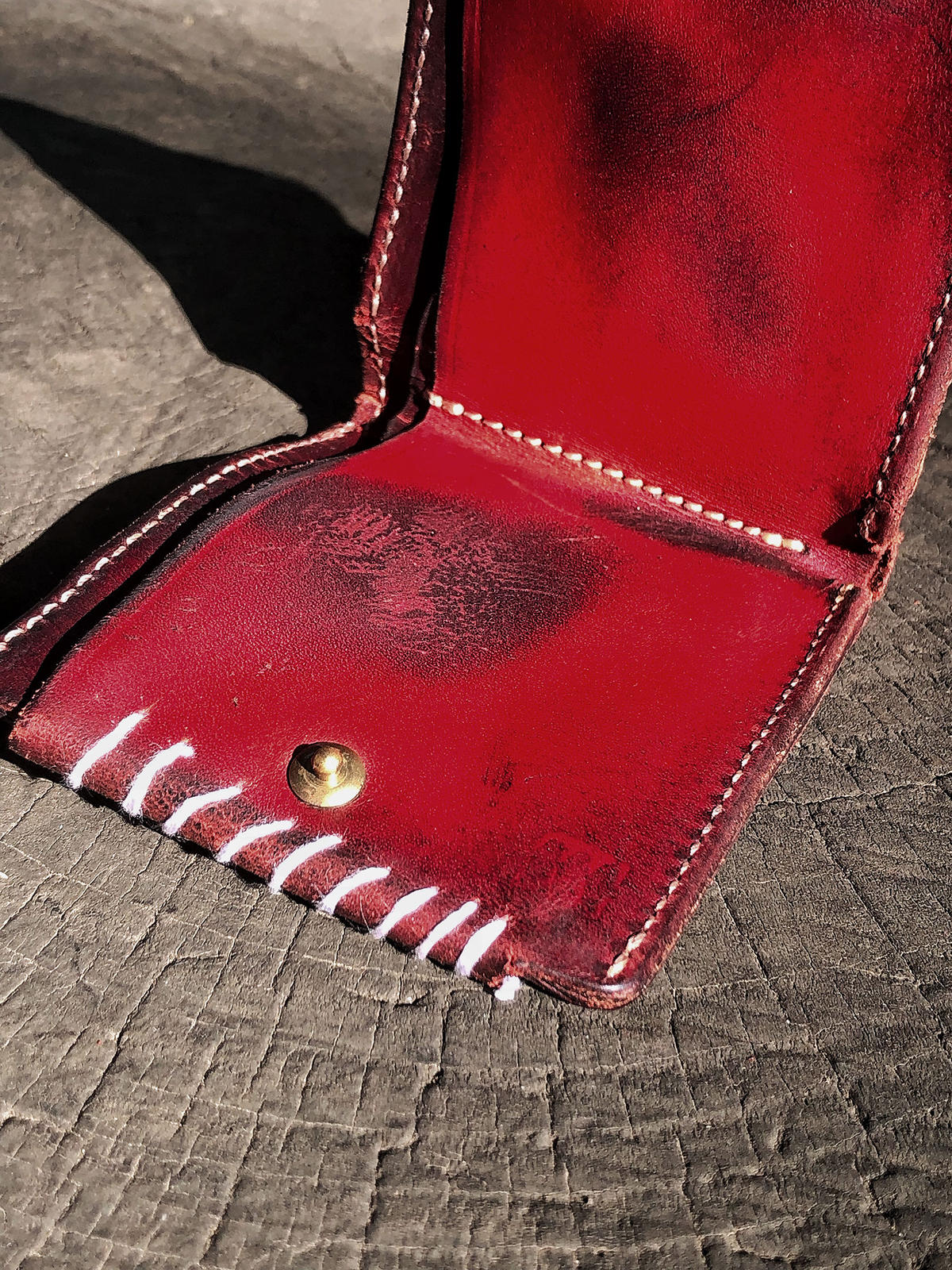 Italian shrink leather Wallet RESURRECTION a...