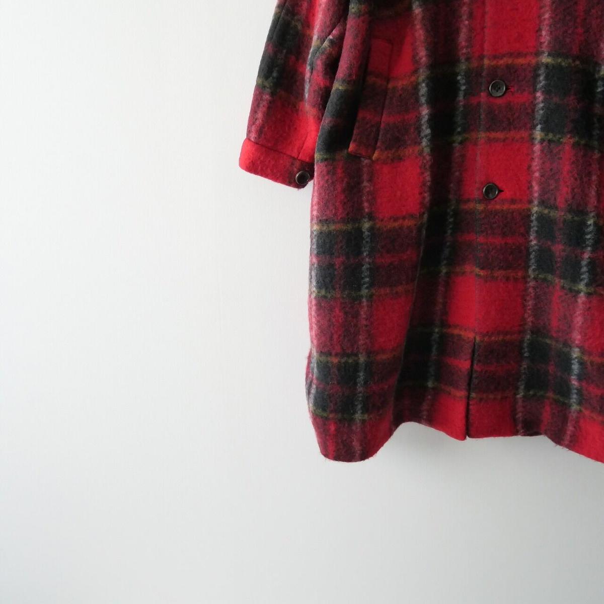 2020AW / BEAMS BOY / スライバータータンチェックノーカラーコート / ...